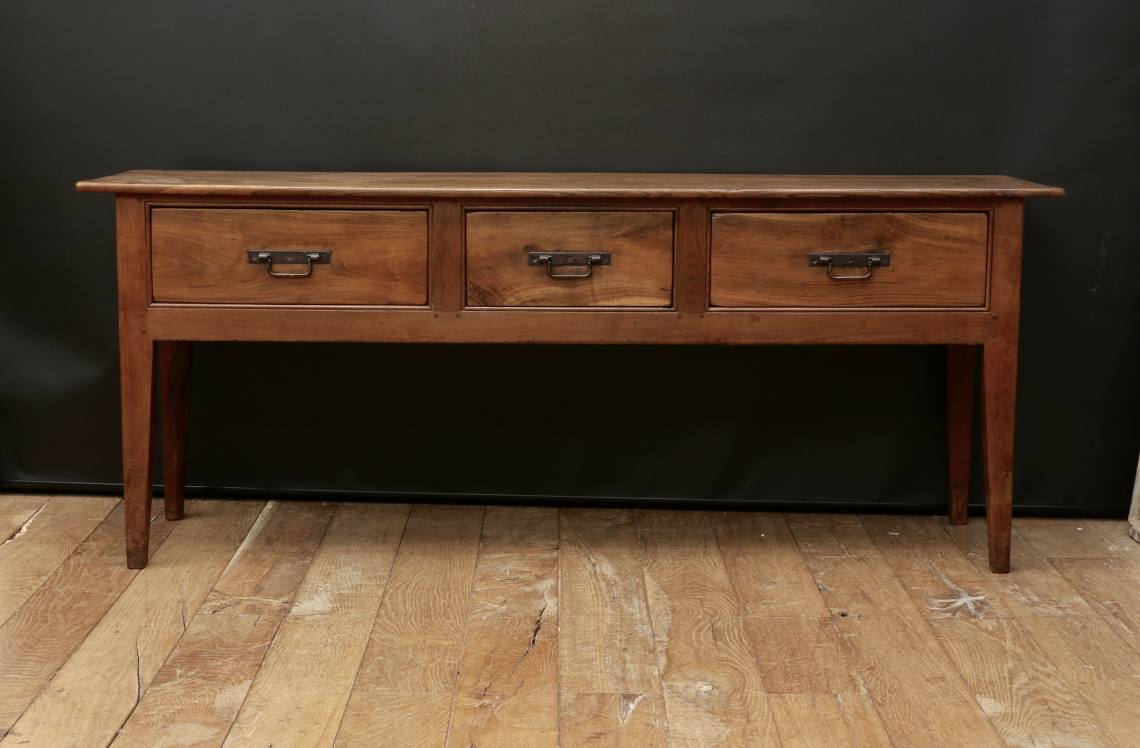 Chestnut Three Drawer Side Table